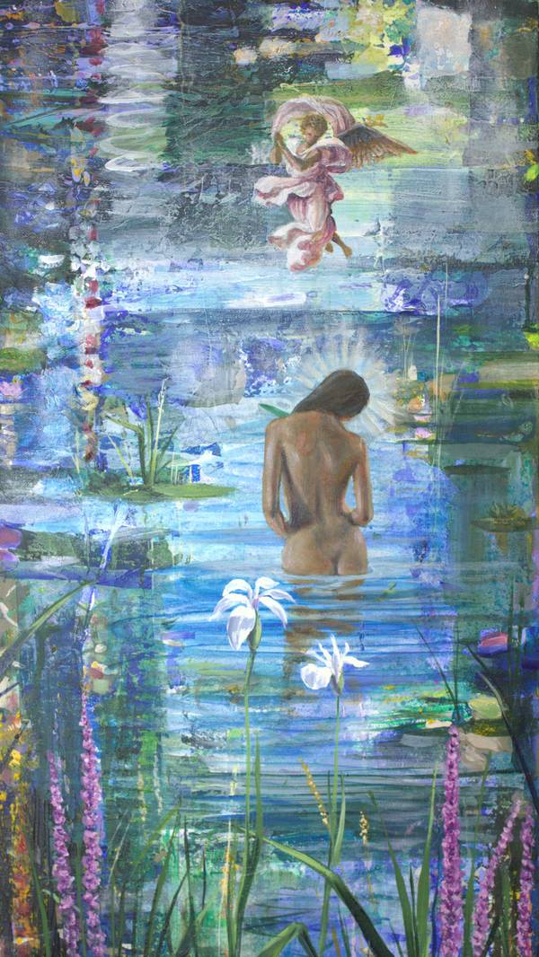 Annonciation. Le matin composait sa sonate, elles avaient sorti leurs plus belles robes, aussi, serez-vous là! Fine Art Painting francois page - Subjektiv.art