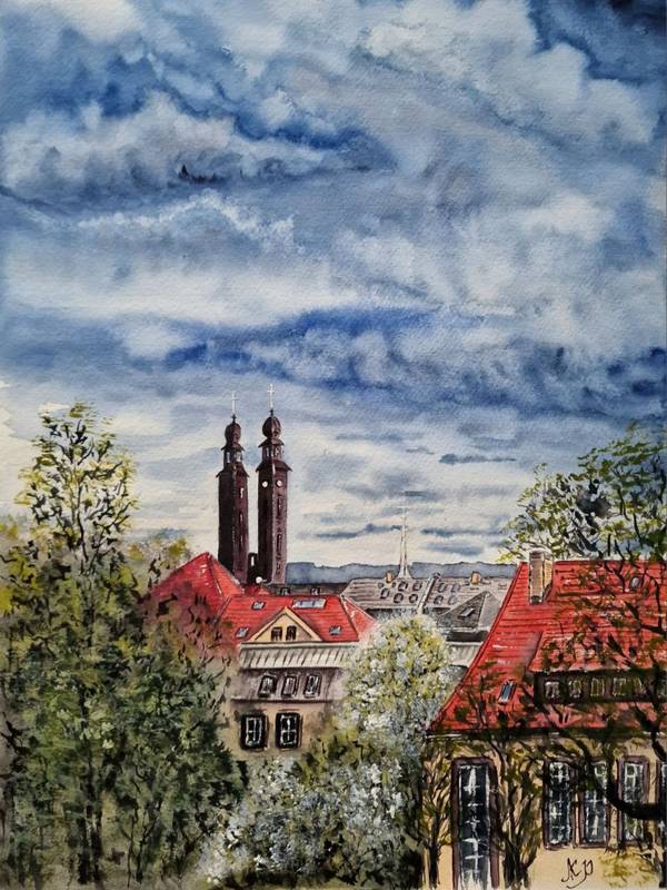 Peaceful morning Expressive and gestural Painting Olena  Yemelianova - Subjektiv.art