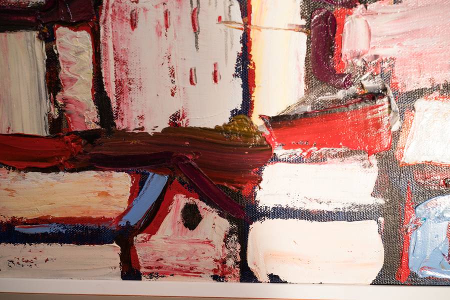 Kyiv Skyline Series. Wintertime Abstract Painting Ganna Kryvolap - Subjektiv.art