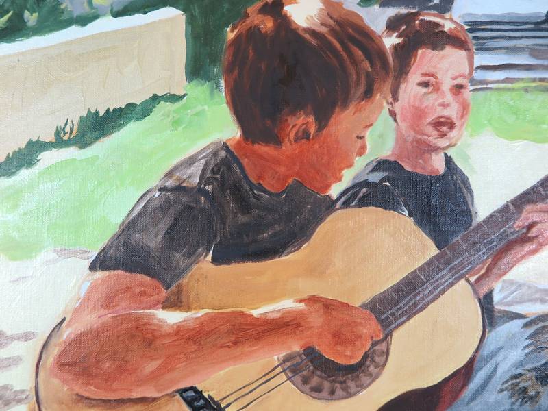 2 singers Fine Art Painting Karine Bartoli - Subjektiv.art