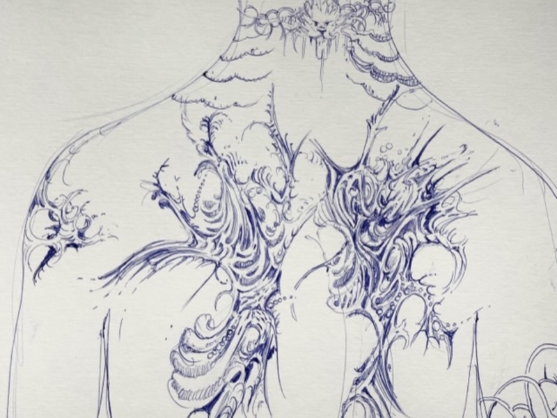 Back 1 Graphic, illustrative and typographic Drawing Olga Zolotarova - Subjektiv.art