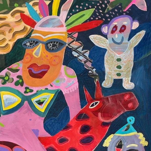 The Pursuit (Followers) Naive Painting Dzvinya Podlyashetska - Subjektiv.art