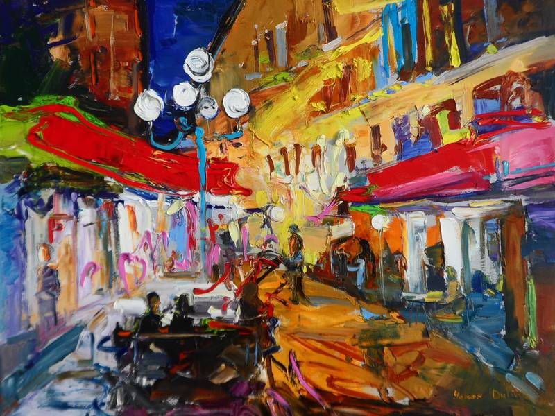 Night in Paris Expressive and gestural Painting Yehor Dulin - Subjektiv.art