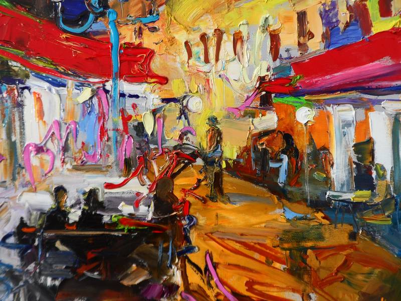 Night in Paris Expressive and gestural Painting Yehor Dulin - Subjektiv.art