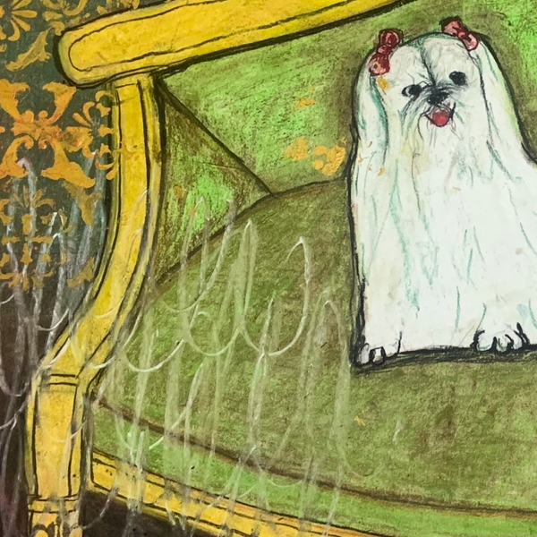dogs Naive Painting Kateryna Kopeikina - Subjektiv.art