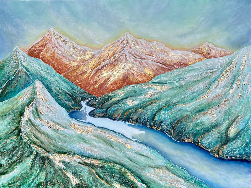 Magic of the Mountains Modern Painting Yuliia Kiselova - Subjektiv.art