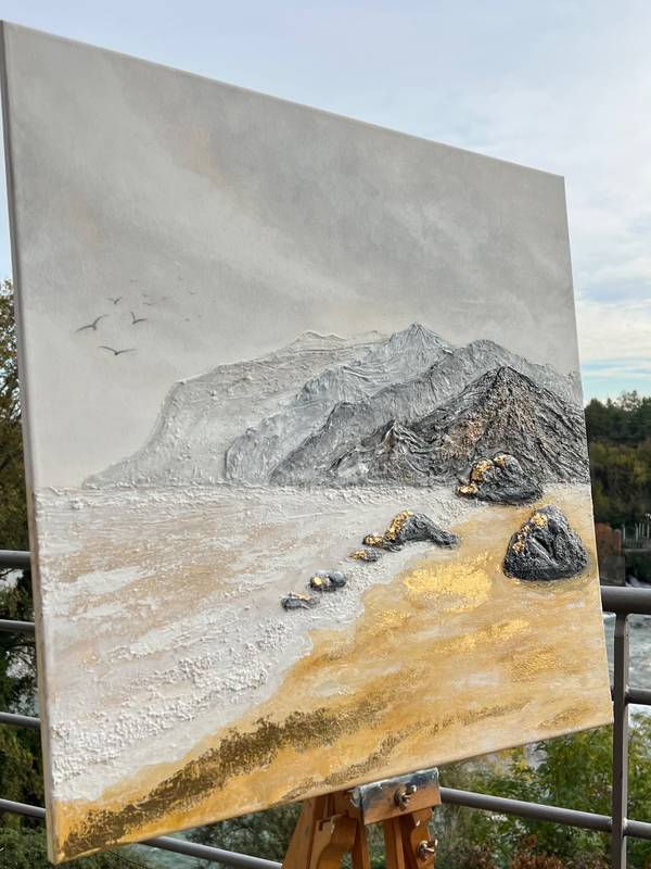 Fog in the mountains Modern Painting Yuliia Kiselova - Subjektiv.art