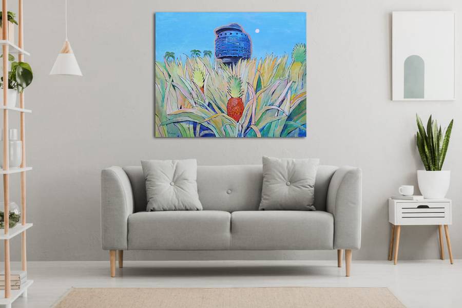 Hotel Salut among pineapple field  Fine Art Painting Artem Andreichuk - Subjektiv.art
