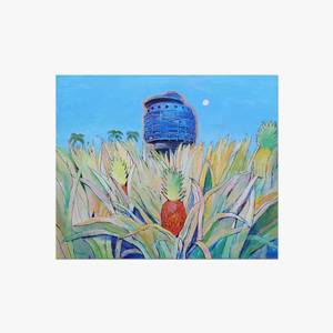 Hotel Salut among pineapple field Fine Art Painting Artem Andreichuk - Subjektiv.art