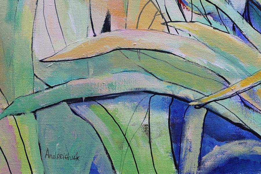 Hotel Salut among pineapple field  Fine Art Painting Artem Andreichuk - Subjektiv.art
