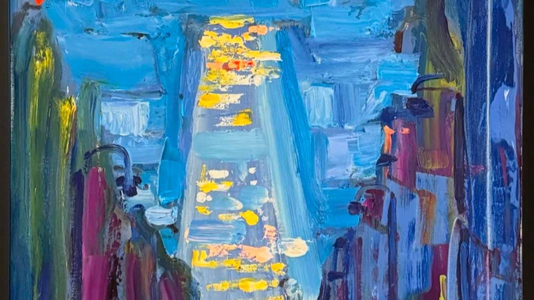 Kyiv Skyline Series. The Road (to the West) Abstract Painting Ganna Kryvolap - Subjektiv.art