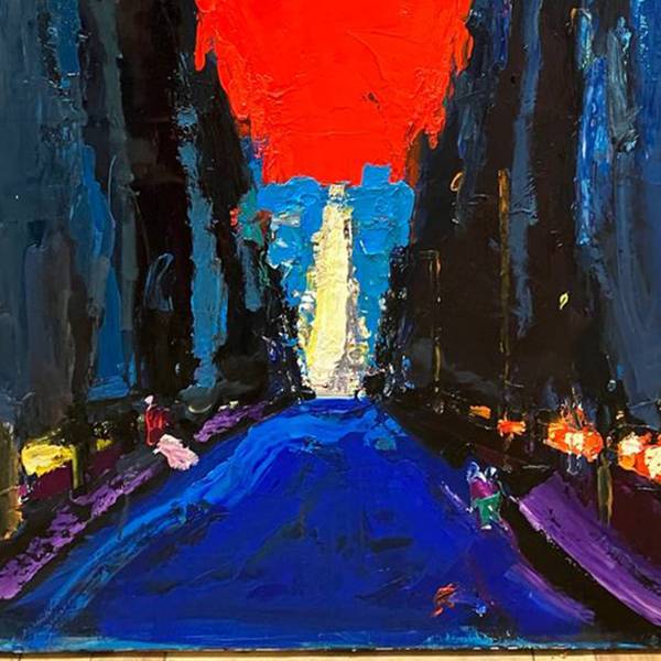Kyiv Skyline Series. The Avenue Abstract Painting Ganna Kryvolap - Subjektiv.art