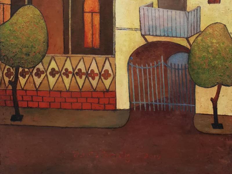 Two houses Fine Art Painting David Sharashydze - Subjektiv.art