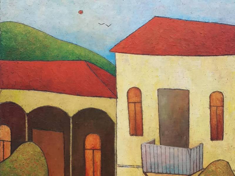 Two houses Fine Art Painting David Sharashydze - Subjektiv.art