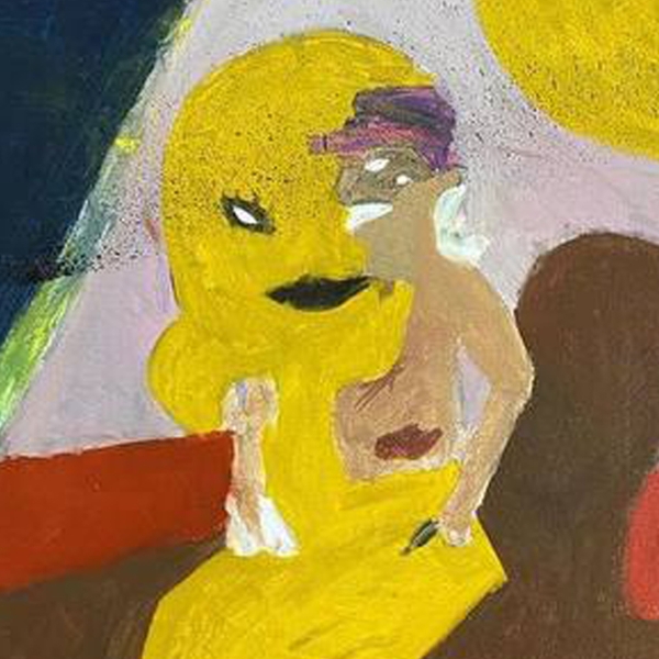 My girlfriend is the moon. Naive Painting Kateryna Kopeikina - Subjektiv.art