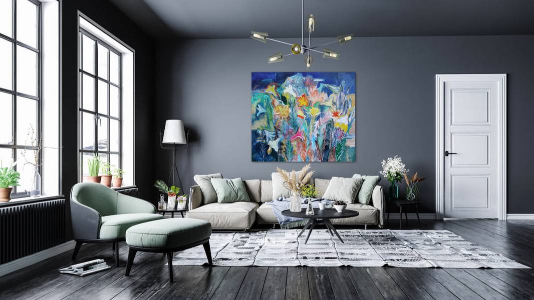 Wild garden Expressive and gestural Painting Artem Andreichuk - Subjektiv.art