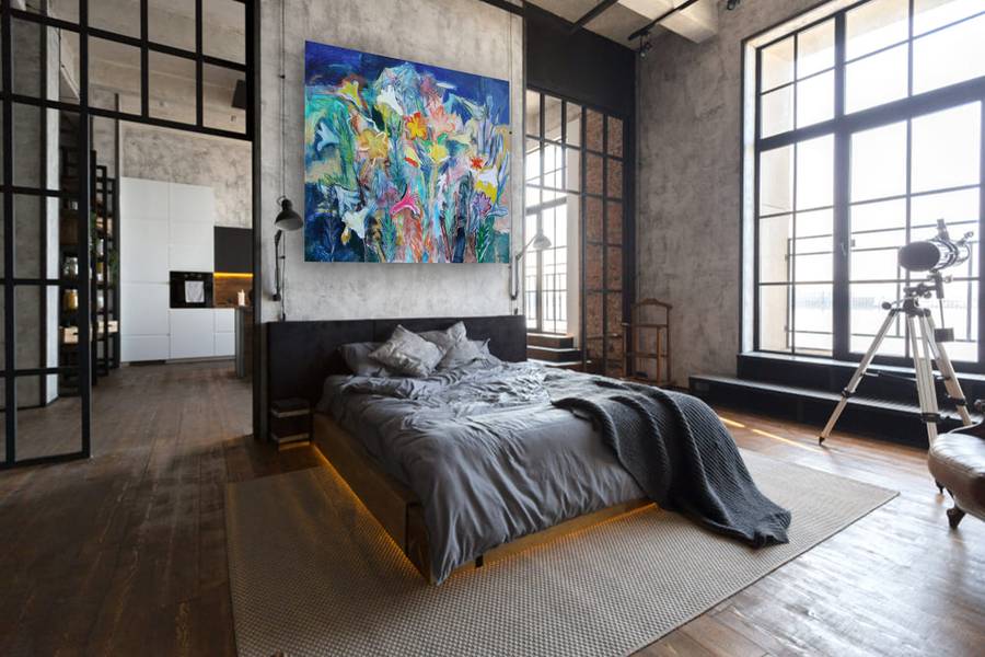 Wild garden Expressive and gestural Painting Artem Andreichuk - Subjektiv.art