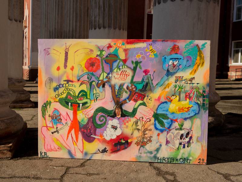Brain Damage Naive Painting Yehor Hrybovych - Subjektiv.art