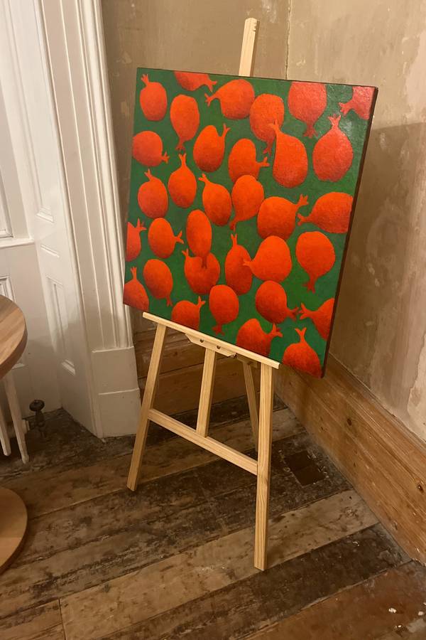 Pomegranates on Green Fine Art Painting David Sharashydze - Subjektiv.art