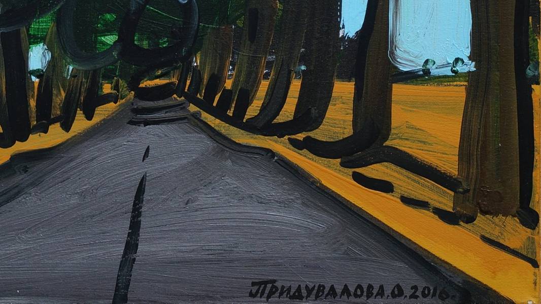 The Road Series Fine Art Painting Olena Pryduvalova - Subjektiv.art