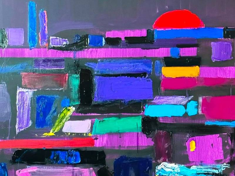 City scape . Night Abstract Painting Ganna Kryvolap - Subjektiv.art