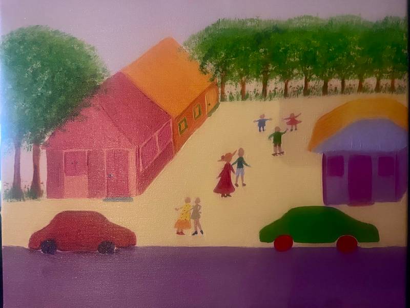 Happy city Fine Art Painting Zohreh Fattah - Subjektiv.art