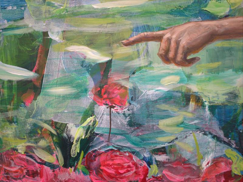 il y eut un souffle chaud et le tremblement des fleurs. Ce fut la première fois où je vis les mains des anges . Fine Art Painting francois page - Subjektiv.art