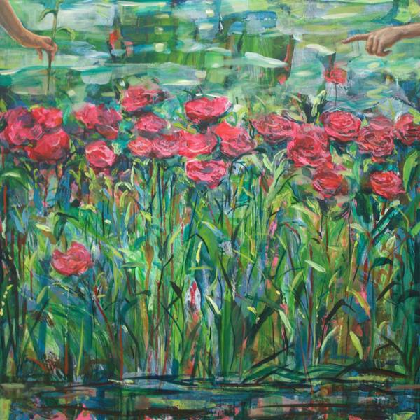 il y eut un souffle chaud et le tremblement des fleurs. Ce fut la première fois où je vis les mains des anges . Fine Art Painting francois page - Subjektiv.art