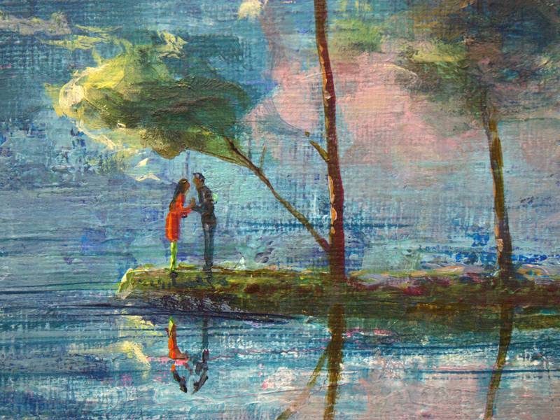 Notre première rencontre sur la presqu'ile Fine Art Painting francois page - Subjektiv.art