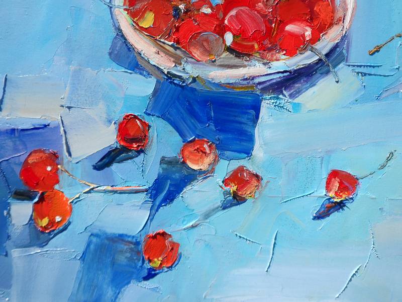 Cherries Impressionistic Painting Yehor Dulin - Subjektiv.art