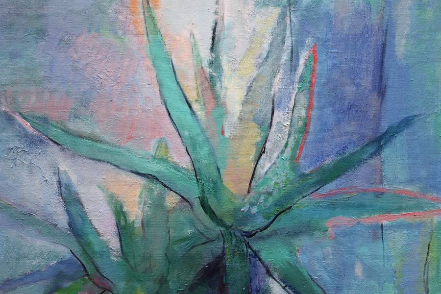 Aloe Vera and Three Lemons Impressionistic Painting Artem Andreichuk - Subjektiv.art