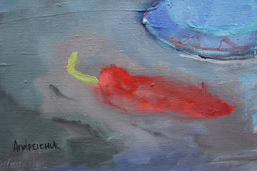 Aloe Vera and Three Lemons Impressionistic Painting Artem Andreichuk - Subjektiv.art