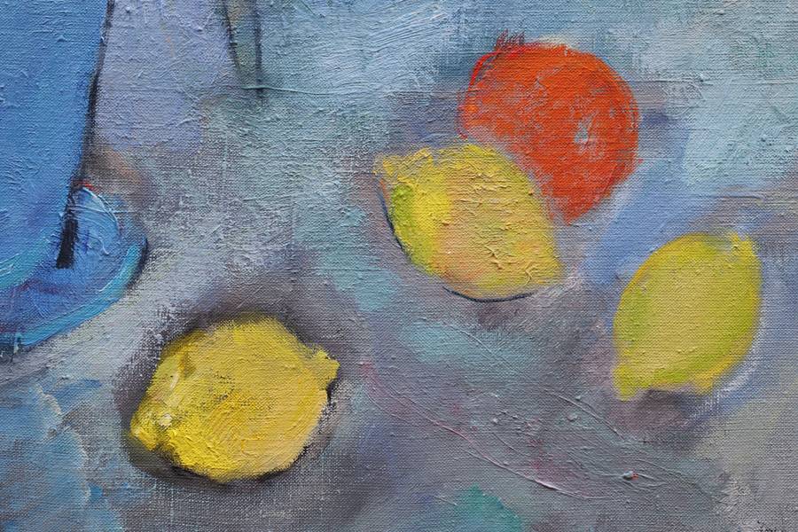 Aloe Vera and Three Lemons Impressionistic Painting Artem Andreichuk - Subjektiv.art