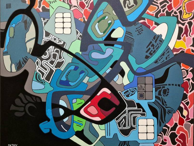 Embrace Abstract Painting Eugene Pokutnev - Subjektiv.art