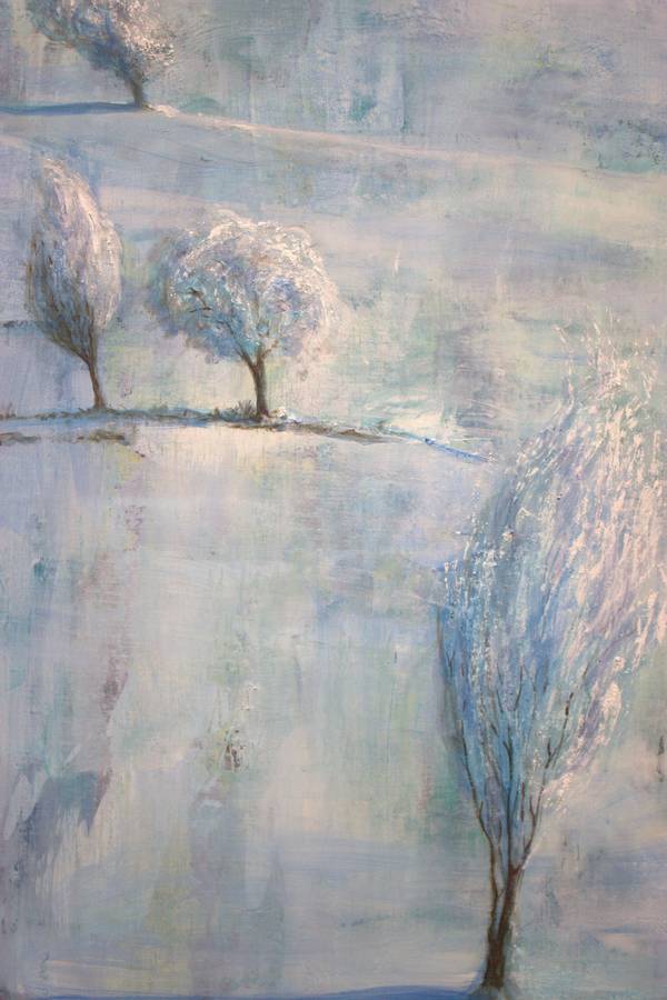 Quand la blancheur inondera les monts et le ciel se jettera en mer, pour nous épouser, nous oserons nous livrer à la chapelle. Fine Art Painting francois page - Subjektiv.art