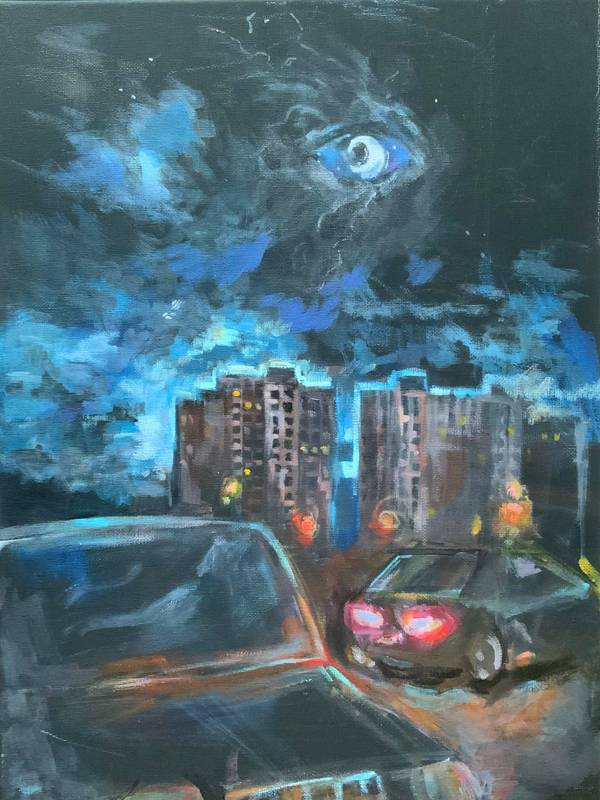 Quiet evening Expressive and gestural Painting Anna Sharynska - Subjektiv.art