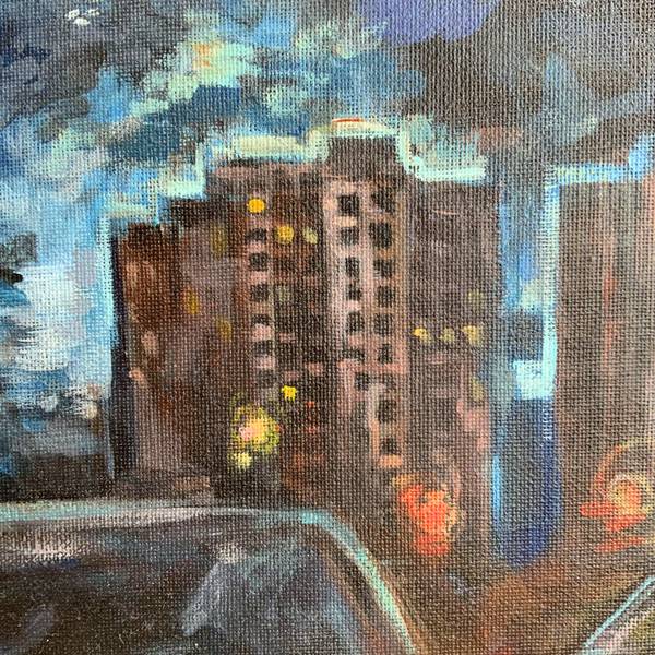 Quiet evening Expressive and gestural Painting Anna Sharynska - Subjektiv.art