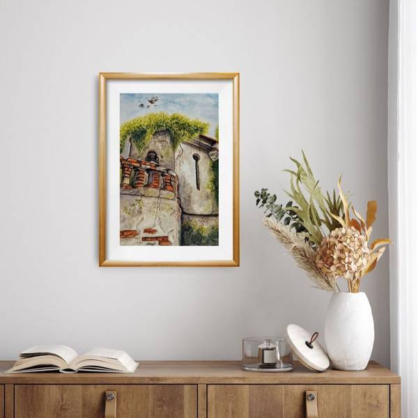 Bird palace Expressive and gestural Painting Olena  Yemelianova - Subjektiv.art