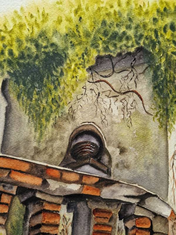 Bird palace Expressive and gestural Painting Olena  Yemelianova - Subjektiv.art