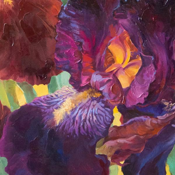Irises.Evening Fine Art Painting Julia Chemerys - Subjektiv.art