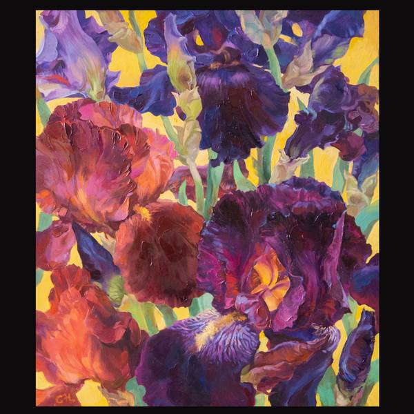 Irises.Evening Fine Art Painting Julia Chemerys - Subjektiv.art