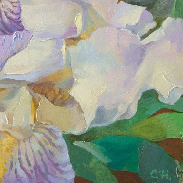 Irises.Spring Fine Art Painting Julia Chemerys - Subjektiv.art