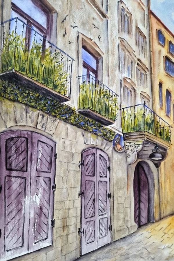 Street gardens. Lviv Expressive and gestural Painting Olena Yemelianova - Subjektiv.art