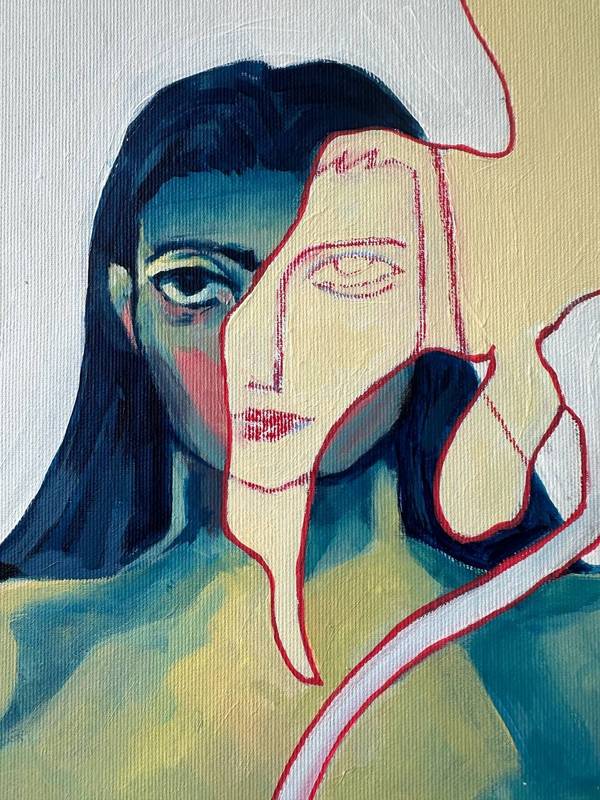 With flower Surrealistic Painting Liliya Nebera - Subjektiv.art