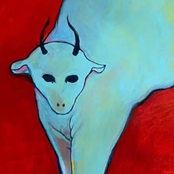 Desert beast feeds its shadow Surrealistic Painting Liliya Nebera - Subjektiv.art