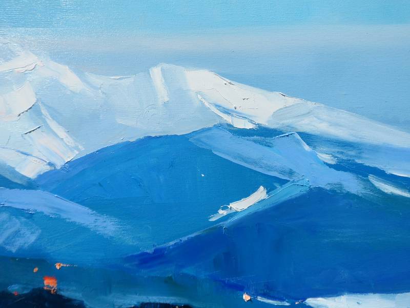 Еvening in the mountains Fine Art Painting Yehor Dulin - Subjektiv.art