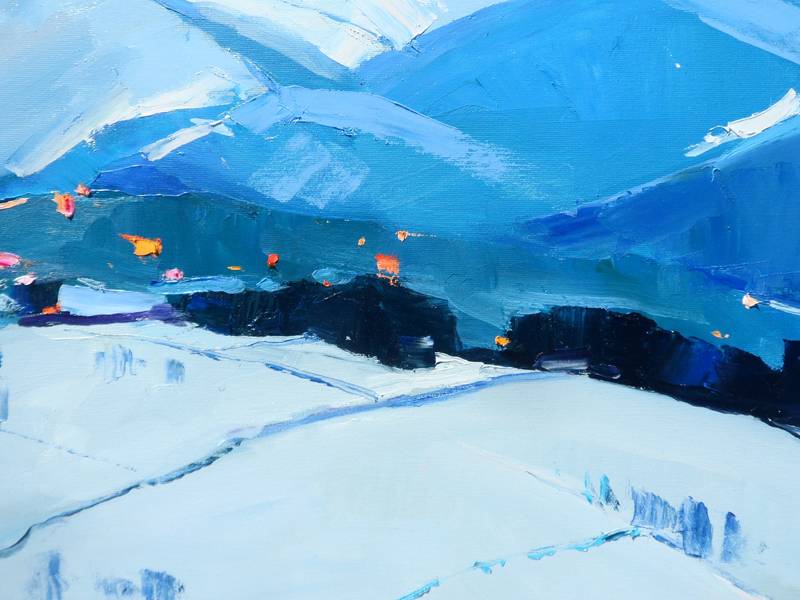 Еvening in the mountains Fine Art Painting Yehor Dulin - Subjektiv.art