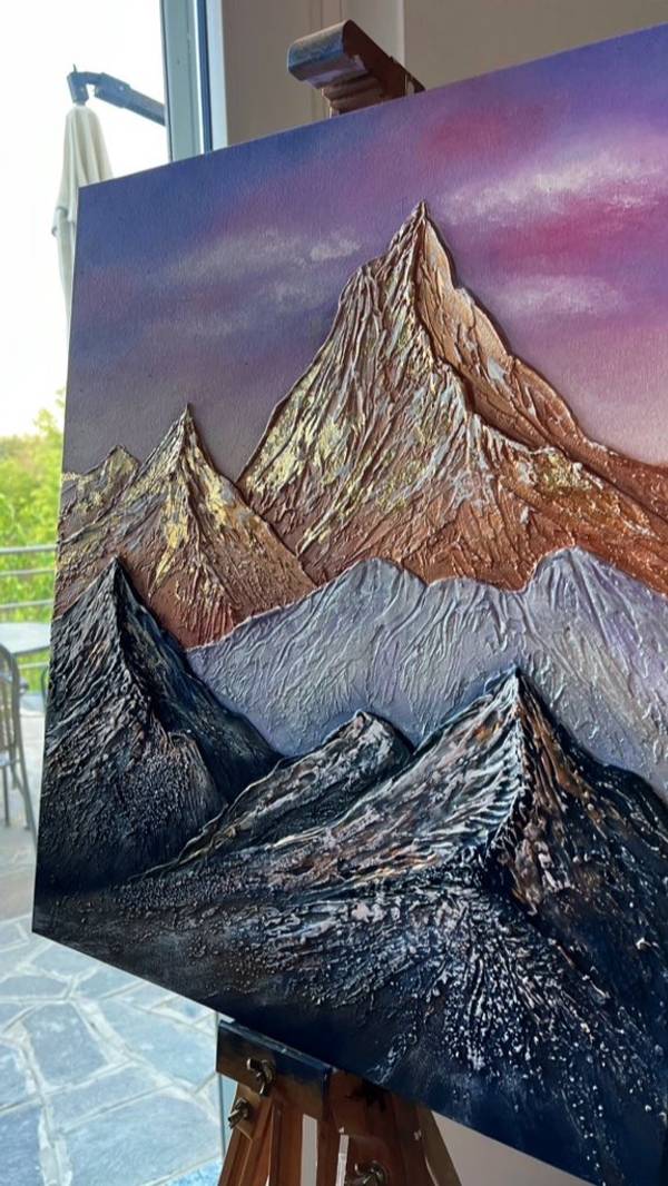 Conquering the mountains Abstract Painting Yuliia Kiselova - Subjektiv.art