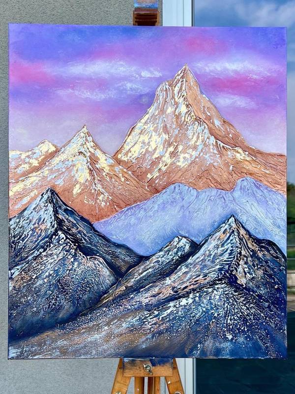 Conquering the mountains Abstract Painting Yuliia Kiselova - Subjektiv.art