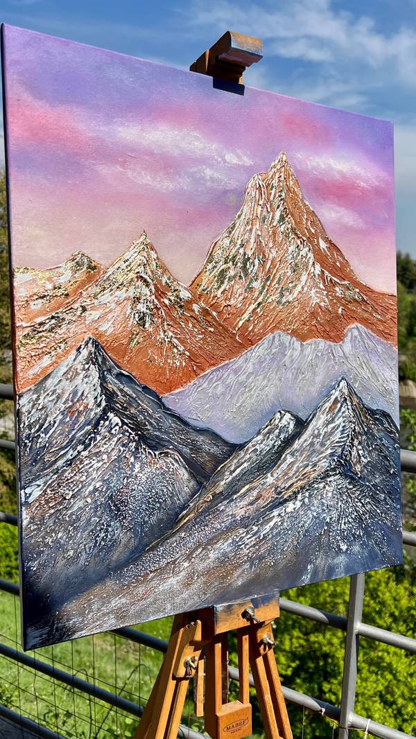 Conquering the mountains Abstract Painting Yuliia Kiselova - Subjektiv.art